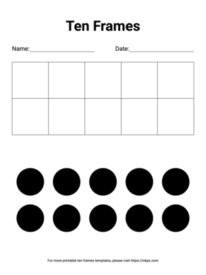 Free Printable Ten Frame with Counters