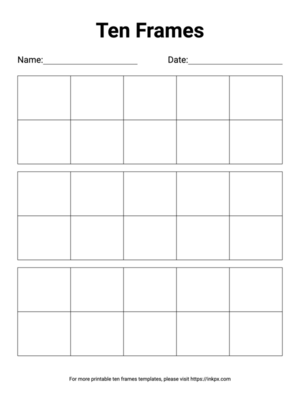 Free Printable Ten Frame (Triple)