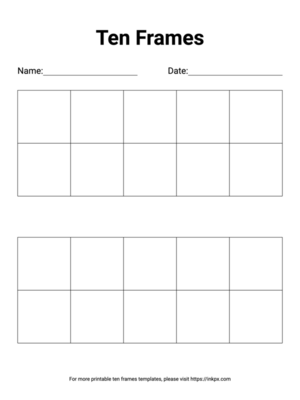 Free Printable Ten Frame (Double)