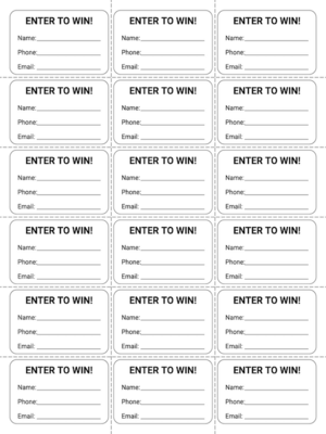 Free Printable Simple Raffle Ticket Template