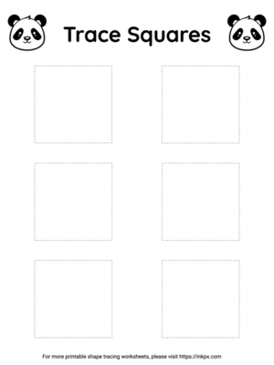 Free Printable Simple Square Shape Tracing Worksheet