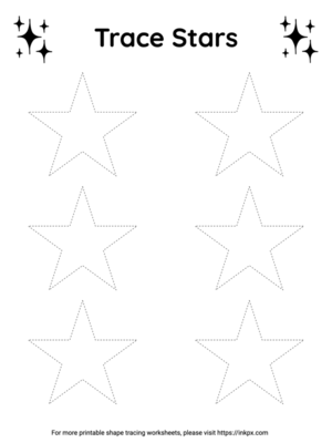 Free Printable Simple Star Shape Tracing Worksheet