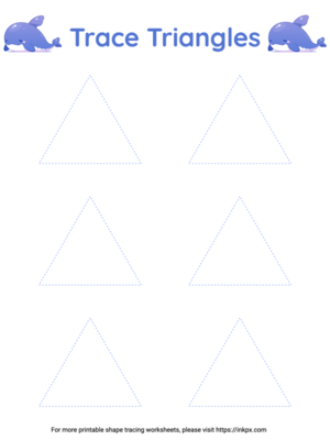 Free Printable Colorful Triangle Shape Tracing Worksheet