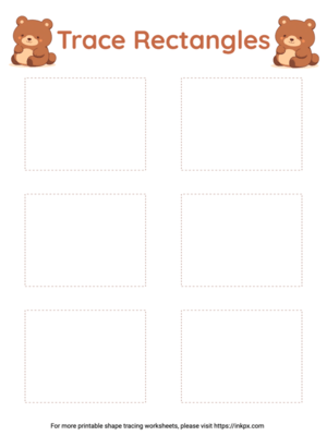 Free Printable Colorful Rectangle Shape Tracing Worksheet