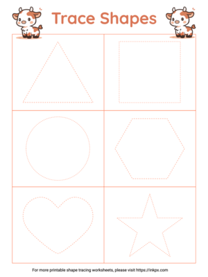 Free Printable Colorful Grid Style Shape Tracing Worksheets