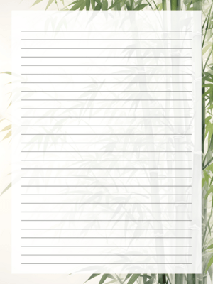 Printable Bamboo Stationery Paper Template