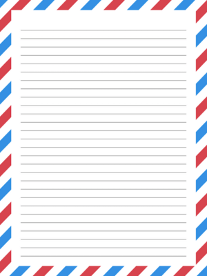 Printable Airmail Stationery Paper Template