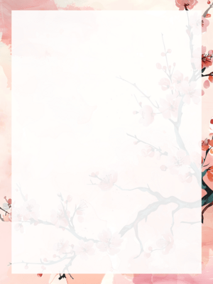 Printable Japanese Watercolor Background Stationery Paper Template