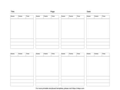 Free Printable Landscape Simple Storyboard Template
