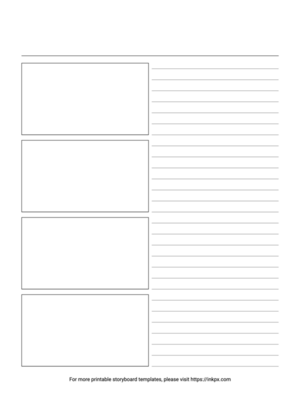 Free Printable Blank Simple Rect with Lines Storyboard Template