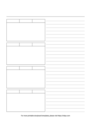 Free Printable Blank Simple Table with Lines Storyboard Template