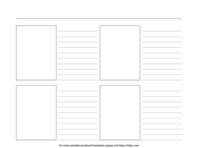 Free Printable Blank Simple Rect with Lines Landscape Storyboard Template