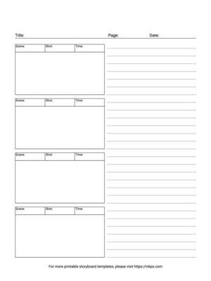 Printable Storyboard Templates