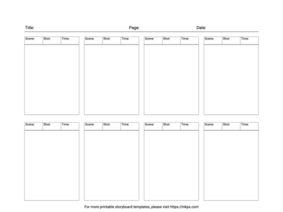 Free Printable Simple Table Landscape Storyboard Template