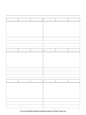 Free Printable Blank Simple Storyboard Template