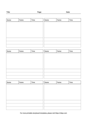 Free Printable Simple Storyboard Template
