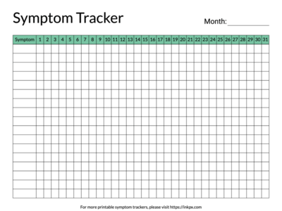 Free Printable Colorful Monthly Symptom Tracker