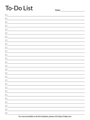 Printable Simple Minimalist Daily To-Do List Template