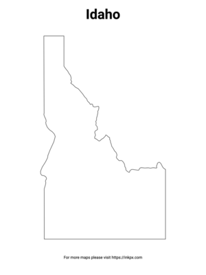 Printable Map of Idaho State Outline