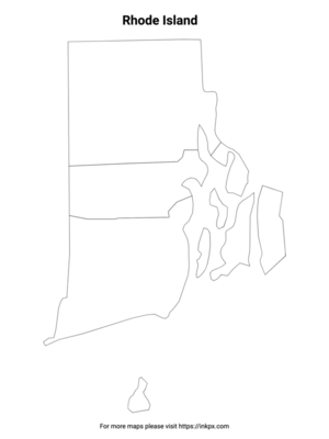 Printable Rhode Island State with County Outline