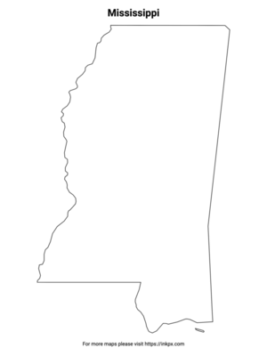 Printable Mississippi State Outline