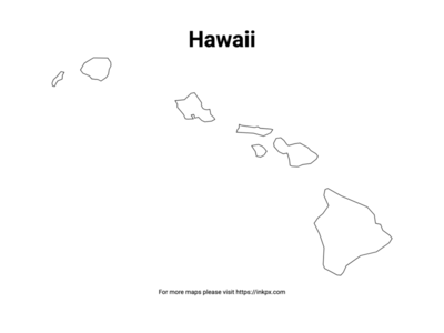 Printable Map of Hawaii State Outline
