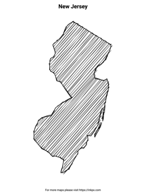 Printable Hand Sketch New Jersey
