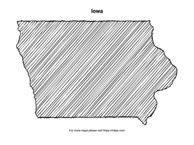 Printable Hand Sketch Iowa
