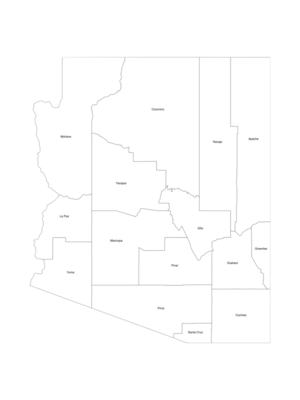 Printable Arizona County with Label