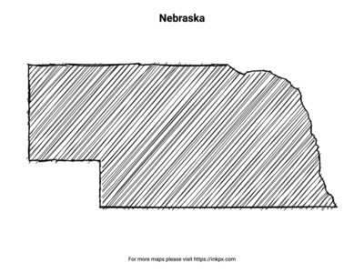 Printable Hand Sketch Nebraska
