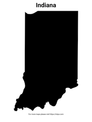 Printable Map of Indiana Pattern