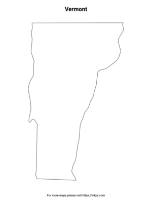 Printable Vermont State Outline