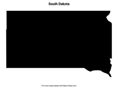 Printable Map of South Dakota Pattern