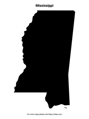 Printable Map of Mississippi Pattern
