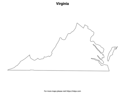 Printable Virginia State Outline