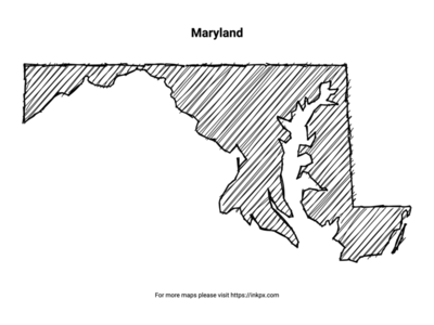Printable Hand Sketch Maryland
