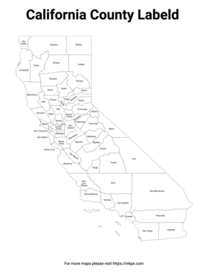 Printabled California County with Label