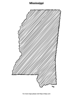 Printable Hand Sketch Mississippi