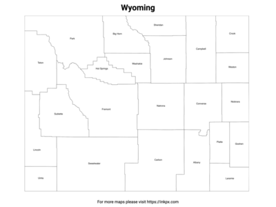 Printable Map of Wyoming County with Labels