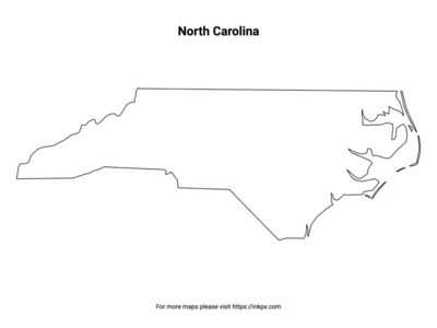 Printable North Carolina State Outline