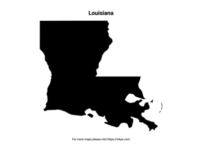 Printable Map of Louisiana Pattern