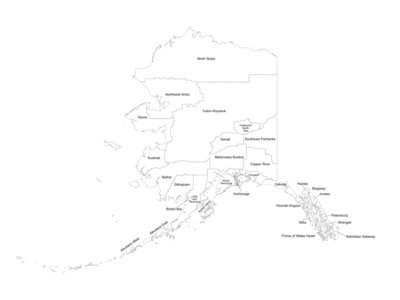 Pritnable Alaska county with label