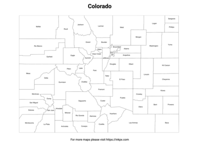 Printable Colorado County with Label