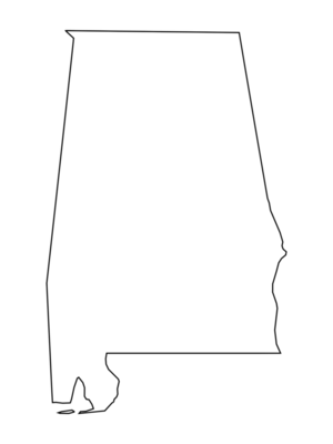 Printable Alabama State Outline