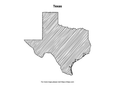 Printable Hand Sketch Texas