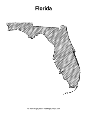 Printable Hand Sketch Florida