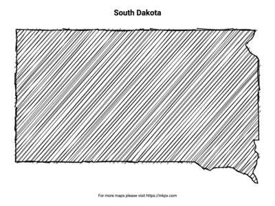 Printable Hand Sketch South Dakota