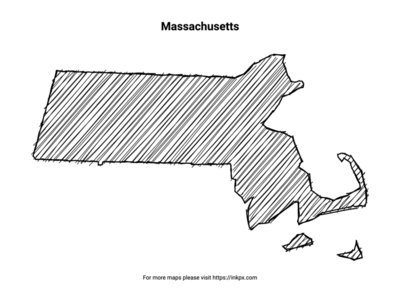 Printable Hand Sketch Massachusetts