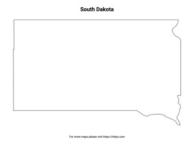 Printable South Dakota State Outline