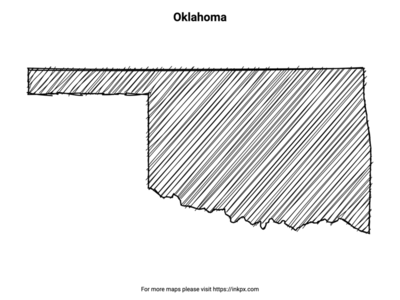 Printable Hand Sketch Oklahoma
